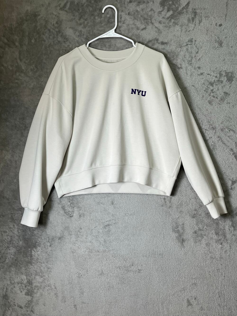 Lululemon Softstreme Perfectly Oversized Cropped Crew Sweatshirt NYU Ivory 8